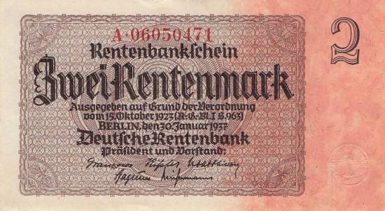 2 Rentenmark 1937